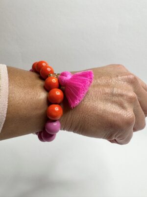 Single Mala Armband Pink Orange