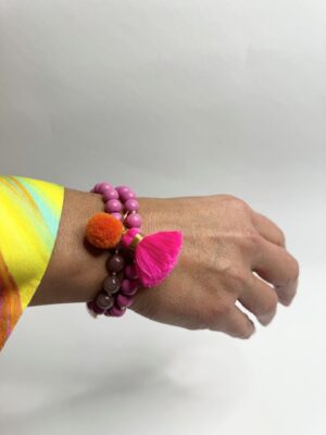 Mala Twin Armband Pink Neon